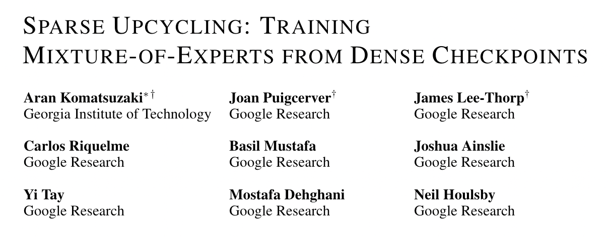 Learn about Sparse Upcycling, a Google Research technique for converting dense models into efficient Mixture-of-Experts (MoE). Discover how to boost AI performance and reduce training costs by leveraging existing checkpoints instead of training from scratch.